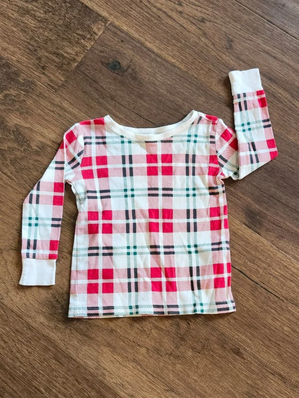 Old Navy Plaid Long‑Sleeve Pajama Top – Toddler 2T – VGUC